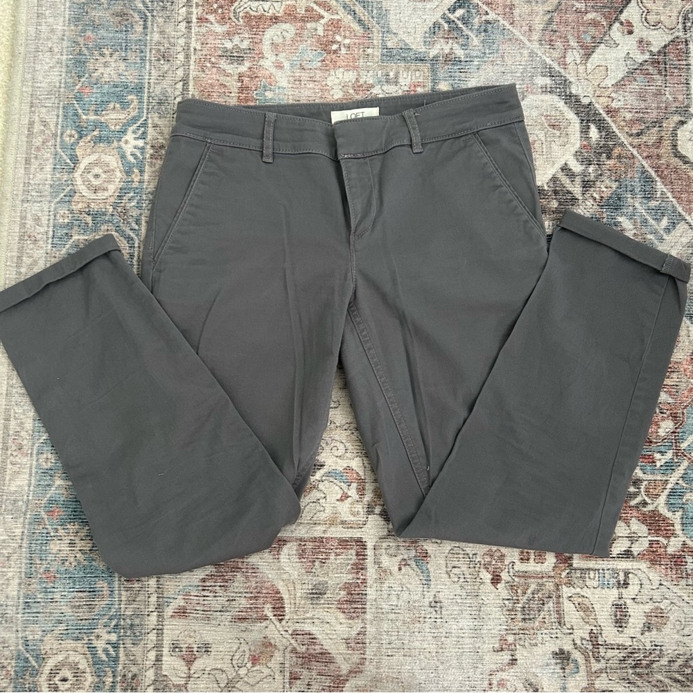 Loft Marisa gray chino pants size 2P